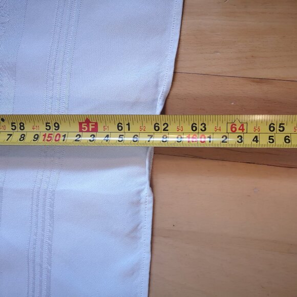 VTG Linen Damask Lt Blue Reversable Tablecloth w/ Floral & Scroll Design 62"x50" - Picture 3 of 5